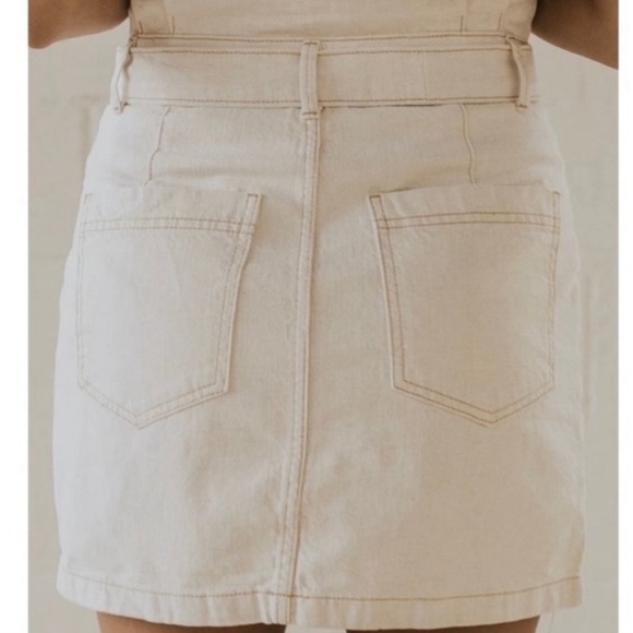 FREE PEOPLE Splendor in the Grass Oatmeal Skirt Tie Waist Size 0 - Picture 3 of 10